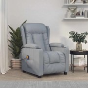 vidaXL Poltrona de massagens tecido cinzento-claro