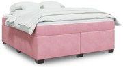 vidaXL Cama com molas/colchão 180x200 cm veludo rosa