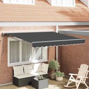 vidaXL Toldo Retrátil Manual Antracite 300x250 cm Poliéster e Alumínio