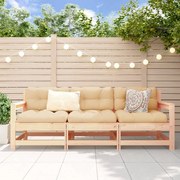 vidaXL 3 pcs conjunto lounge de jardim madeira de pinho maciça