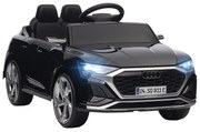 AIYAPLAY Carro Elétrico para Crianças Carro Audi Q8 Etron Sportback Infantil 12V Faróis Buzina e Música 98x49,5x43 cm Preto