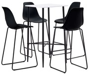 vidaXL 5 pcs conjunto de bar plástico preto