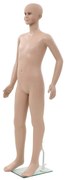 vidaXL Manequim criança completo base de vidro 140 cm bege
