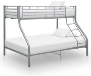 Estrutura de beliche 140x200/90x200 cm metal cinzento