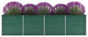 vidaXL Canteiro elevado de jardim aço galvanizado 320x80x77cm verde