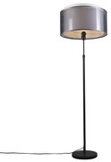 Candeeiro de pé preto com abajur preto/branco 47 cm ajustável - Parte Design,Moderno