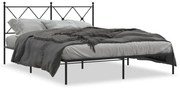 Estrutura de cama em metal com cabeceira 150x200 cm preto