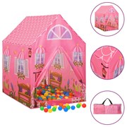 Tenda de brincar infantil com 250 bolas 69x94x104 cm rosa