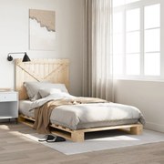 vidaXL Estrutura de cama com cabeceira 100x200cm pinho maciço