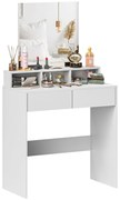 Toucador de Maquilhagem "Astrid" – 75x38x135 cm – Branco