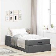 vidaXL Estrutura da Cama Cinzento escuro 90 x 200 cm tecido