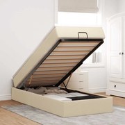 vidaXL Estrutura de cama otomana com creme de colchão 90x200cm tecido