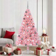 vidaXL Árvore de Natal Artificial Pré-iluminada Rosa 180 cm PVC