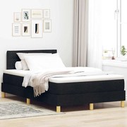 vidaXL Cama Box com colchão com cabeceira Preto 120 x 190 cm tecido