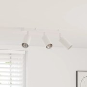 vidaXL Foco de teto com holofotes Branco 38 x 6 x 16 cm Metal