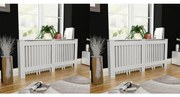 vidaxl Coberturas de radiador 2 pcs MDF 172 cm branco