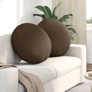 vidaXL Almofadas de Assento 2 pcs Castanho Ø60 x 21 cm tecido