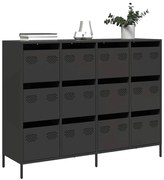 vidaXL Aparador 135x39x103,5 cm aço laminado a frio preto