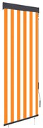 vidaXL Estore de rolo para exterior 60x250 cm branco e laranja