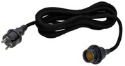 Cordão de luzes preto com ficha e casquilho E27 5m IP54 - Arteixo