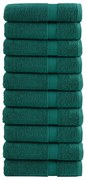 vidaXL Toalhas de banho premium SOLUND 10pcs 100x150 cm 600 gsm verde