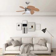 vidaXL Ventoinha de teto com luz 76 cm castanho-claro