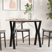 vidaXL Mesa de jantar estrutura em Y 100x50x75,5cm pinho/aço
