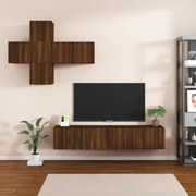 vidaXL 7 pcs conjunto móveis TV derivados de madeira carvalho castanho