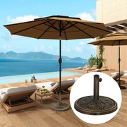 Base para Chapéu de Sol Redonda Suporte para Chapéu de Sol  Preenchível com Cimento Peso 12 kg Ø46x33 cm Bronze