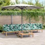 vidaXL 4 pcs móveis de paletes p/ jardim c/ almofadões acácia maciça