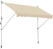 Outsunny Toldo Manual Dobrável Alumínio 3x1,5m Altura Ajustável com Manivela Resistente Exterior Jardim Terraço Bege | Aosom Portugal