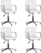 vidaXL Cadeiras de jantar giratórias 4 pcs couro artificial branco