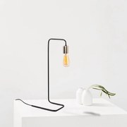 Candeeiro de Mesa Denge – Preto e Níquel – 17 x 28 cm