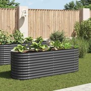 vidaXL Canteiro elevado de jardim aço galvanizado 240x80x81cm cinzento