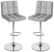 Banco de bar giratório com altura ajustável em couro PU para casa - Branco