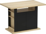 HOMCOM Mesa de jantar ilha central cozinha com grande tampo 4-6 pessoas armário 4 portas 110 x 70 x 75,5 cm preto | Aosom Portugal