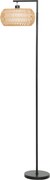 HOMCOM Candeeiro de Pé com Dupla Camada de Tela Bohémio 3 Temperaturas de Cor Brilho Ajustável Controlo Remoto 52x33x170 cm Branco e Preto | Aosom Portugal