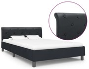 vidaXL Estrutura de cama 140x200 cm couro artificial preto