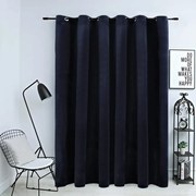 Cortina blackout com argolas em metal 290x245 cm veludo preto