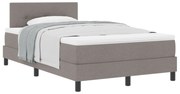 Cama Box Spring com Colchão Taupe 120x190 cm em Tecido
