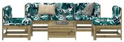 vidaXL 6 pcs conjunto de sofás de jardim madeira de pinho impregnada