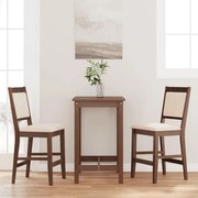 vidaXL Bancos de bar com almofadões 2pcs madeira de seringueira maciça