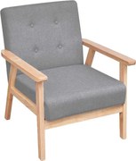 vidaXL Poltrona em tecido cinzento-claro