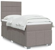 vidaXL Cama com molas/colchão 80x200 cm tecido castanho-acinzentado
