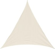 Outsunny Vela de Sombra Triangular 4x4x4 m Toldo Vela de HDPE com Proteção UV Aneis em Forma de D e Cordas para Jardim Pátio Piscina Creme