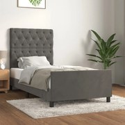 vidaXL Estrutura de cama sem colchão 80x200 cm veludo cinzento-escuro