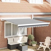 vidaXL Toldo retrátil 3x2,5 m tecido e alumínio antracite e branco