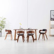 vidaXL Cadeiras de jantar 6 pcs tecido/madeira curvada cinzento-escuro