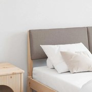 vidaXL Cabeceira estofada Cinzento-acastanhado 160 cm