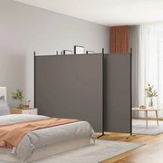 vidaXL Biombo/divisória com 4 painéis 698x180 cm tecido antracite